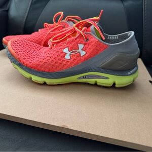 Under Armour Neon Red and Gray Athletic Shoes